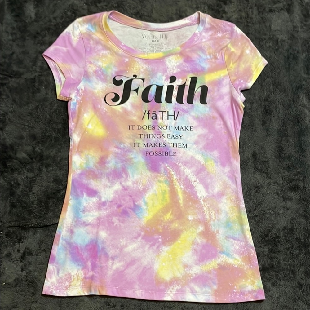 Tie-Dye Faith Graphic T-Shirt